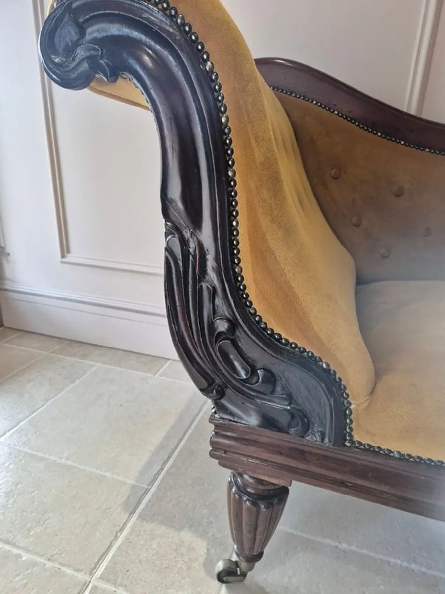 Late Victorian Mahogany Chaise Lounge - Image 4