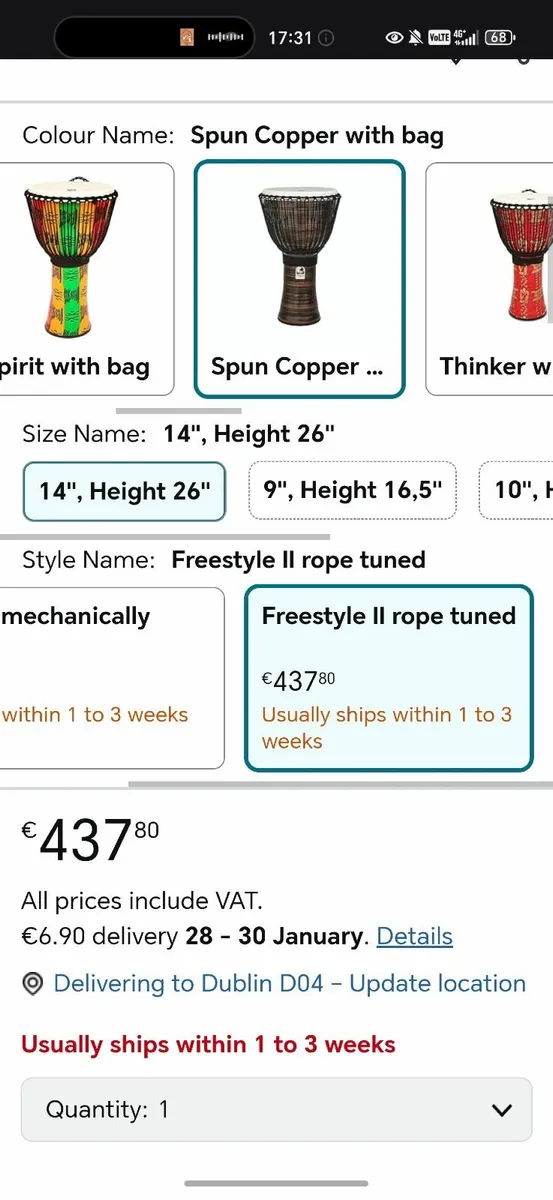 Professional travel Djembe Toca 14-Inch Freestyle - Image 2