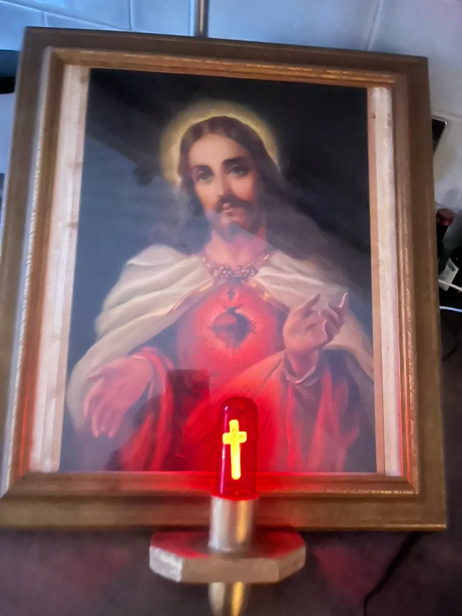 Vintage Sacred Heart Picture - Image 1