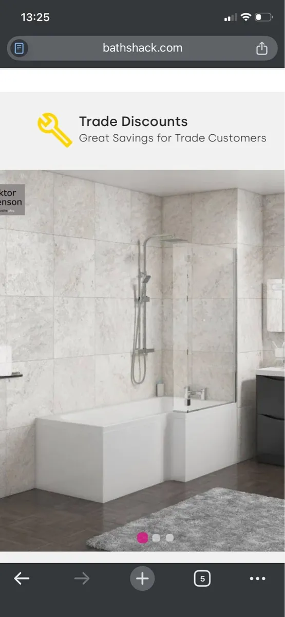 Glass Shower Screen in Satin Chrome - Image 3