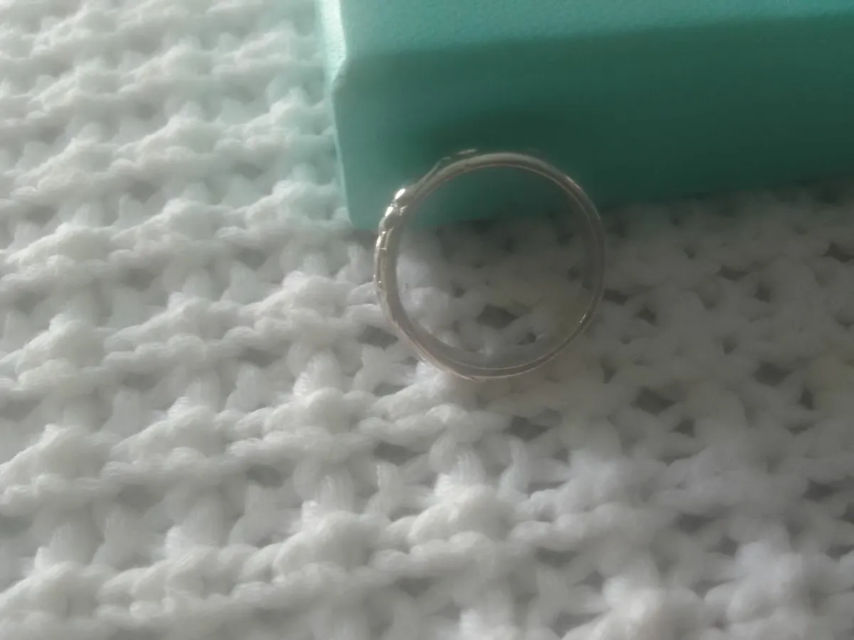 Tiffany vintage stg silver flower ring size Q - Image 2