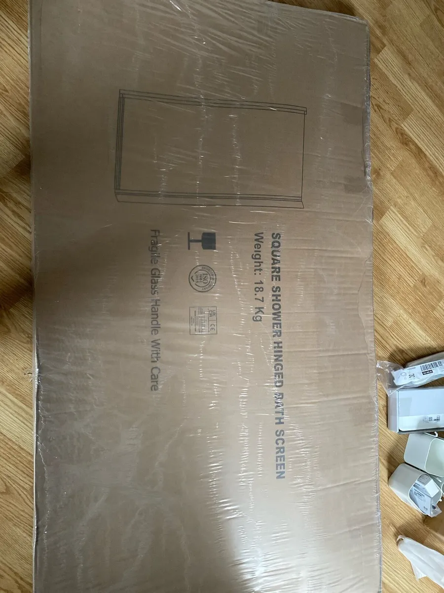 Glass Shower Screen in Satin Chrome - Image 1