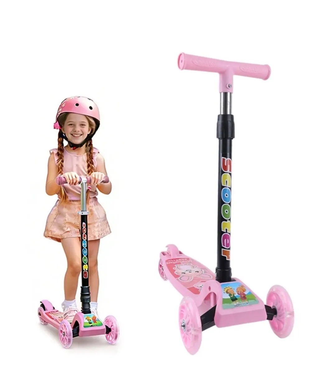 Kids Scooter Kick Push Flashing Led Wheels NEW - Image 1