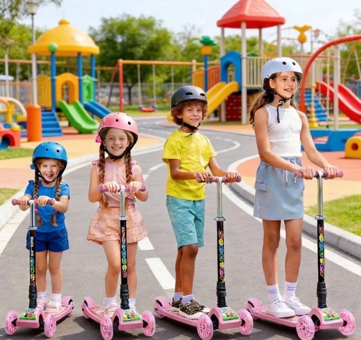 Kids Scooter Kick Push Flashing Led Wheels NEW - Image 2