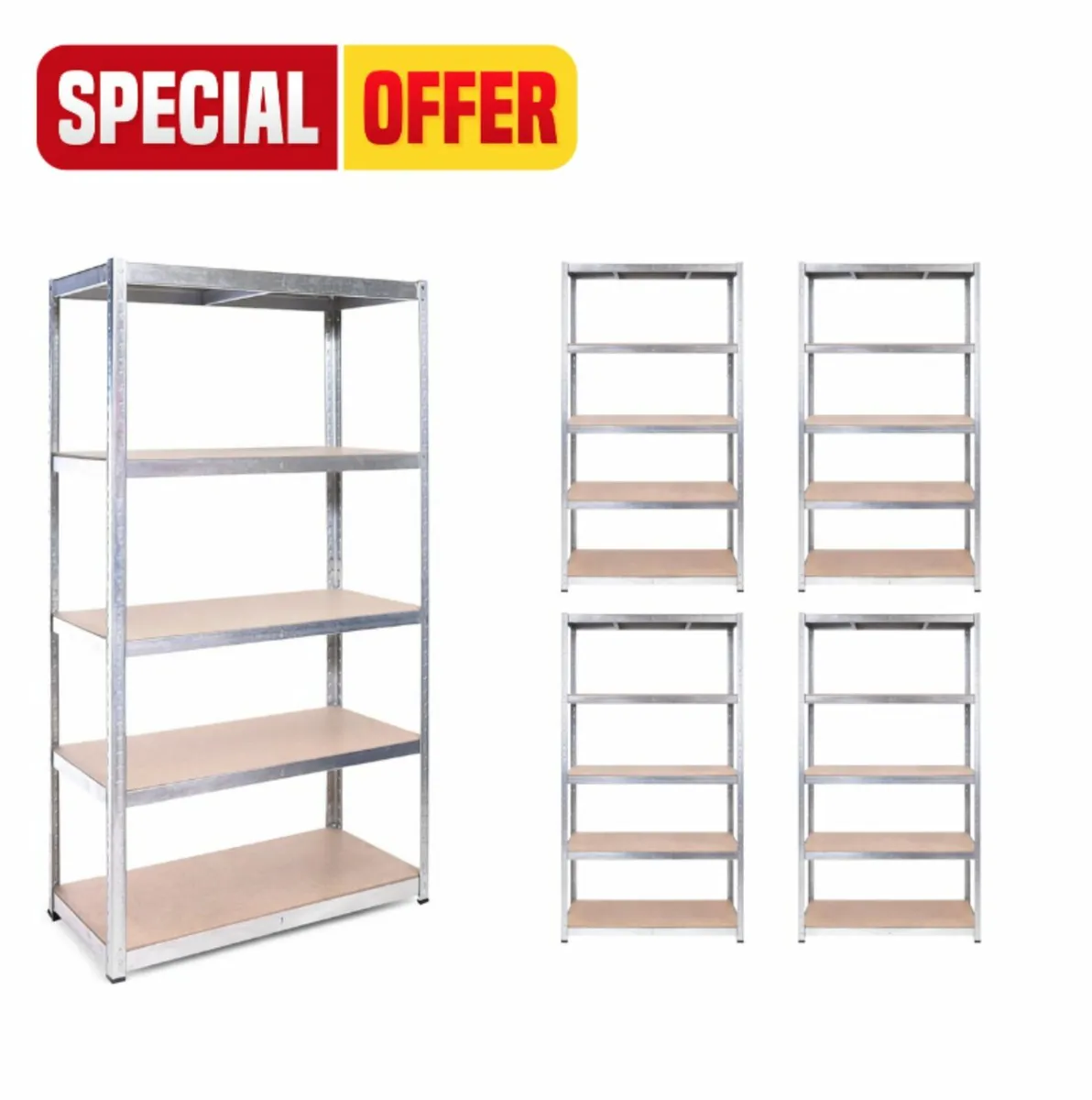 5 bays of flatpack shelving - Image 1