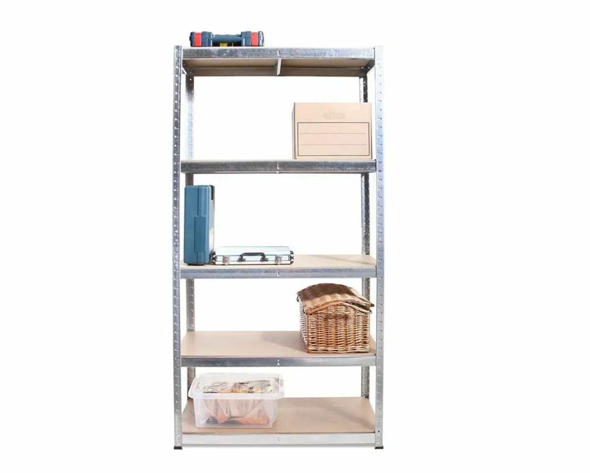 5 bays of flatpack shelving - Image 4