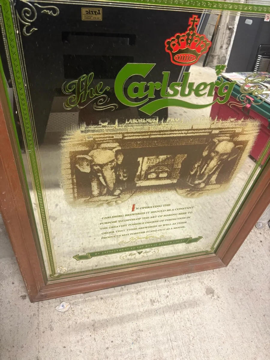 Carlsberg bar mirror framed - Image 2
