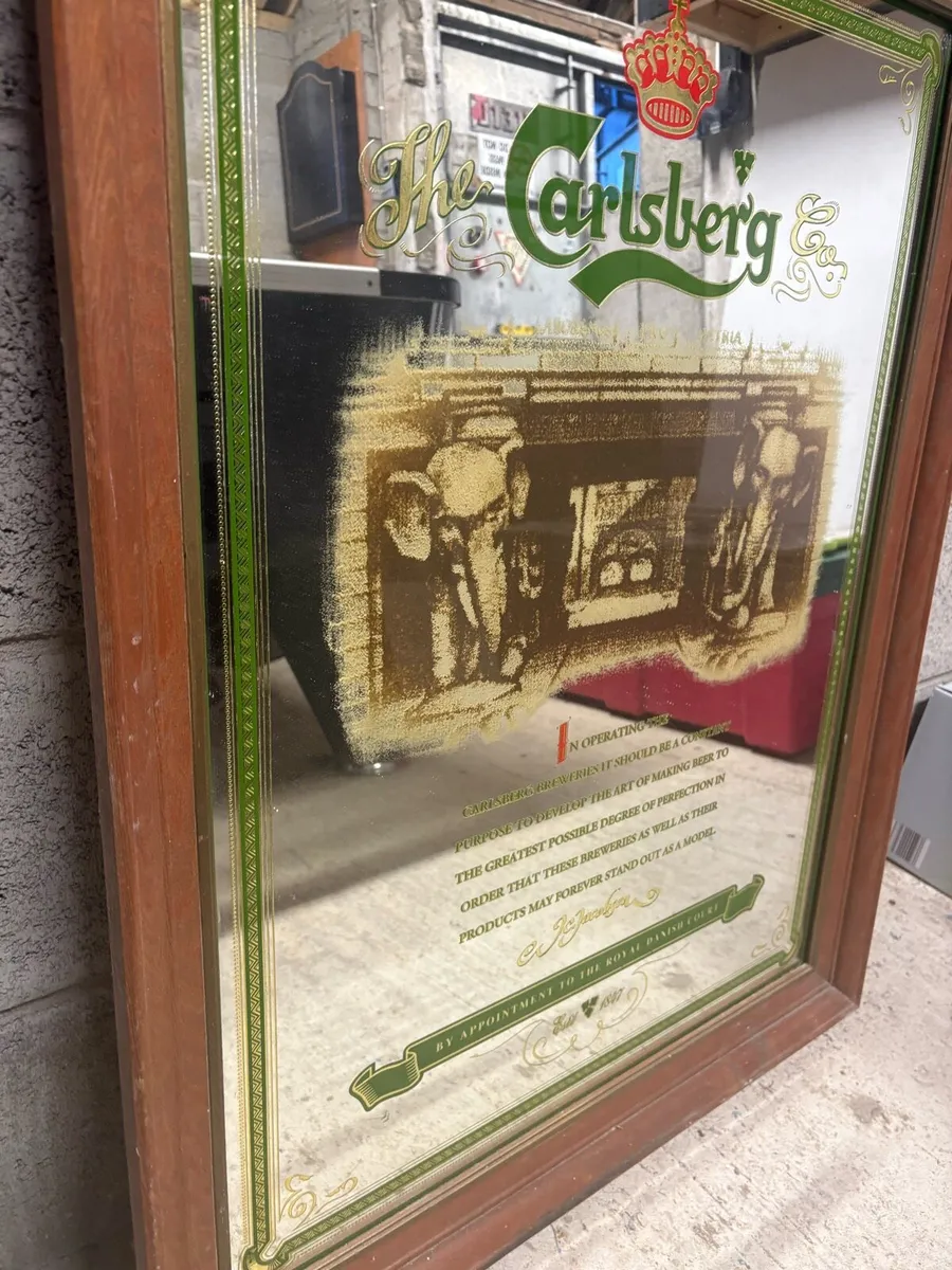 Carlsberg bar mirror framed - Image 3