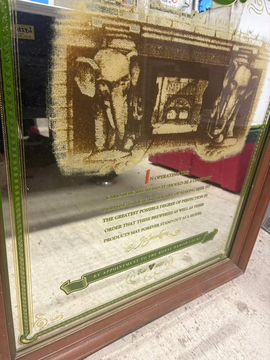 Carlsberg bar mirror framed - Image 4