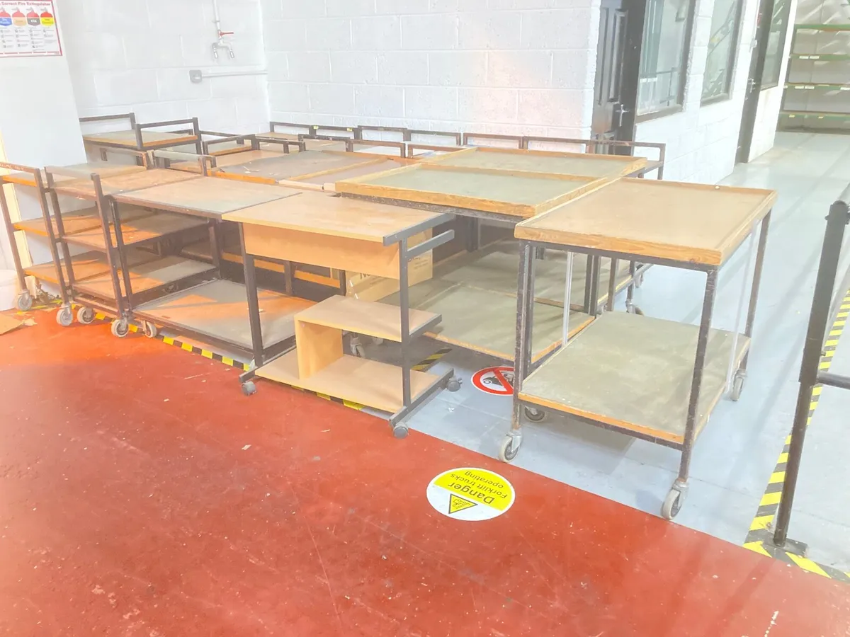 Small Industrial Tables on Castors - Image 1