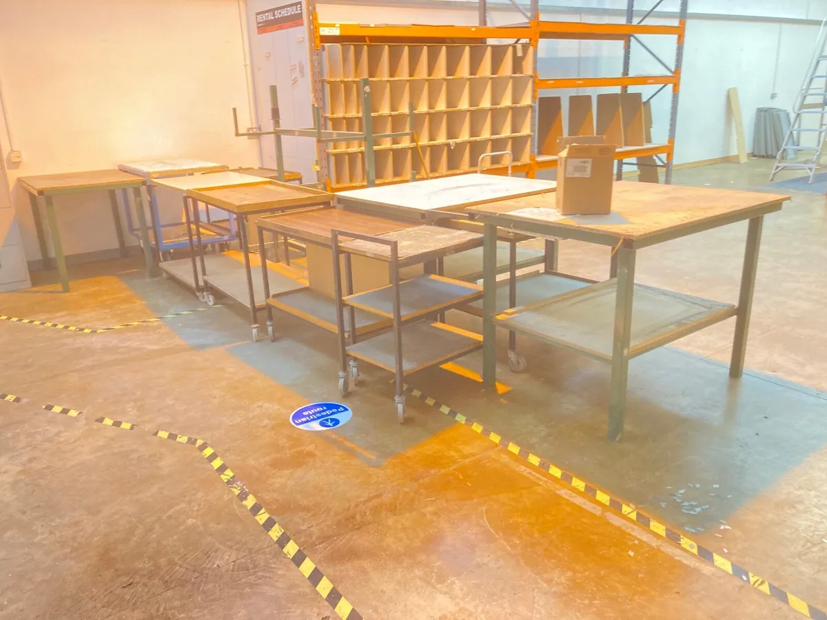 Small Industrial Tables on Castors - Image 2