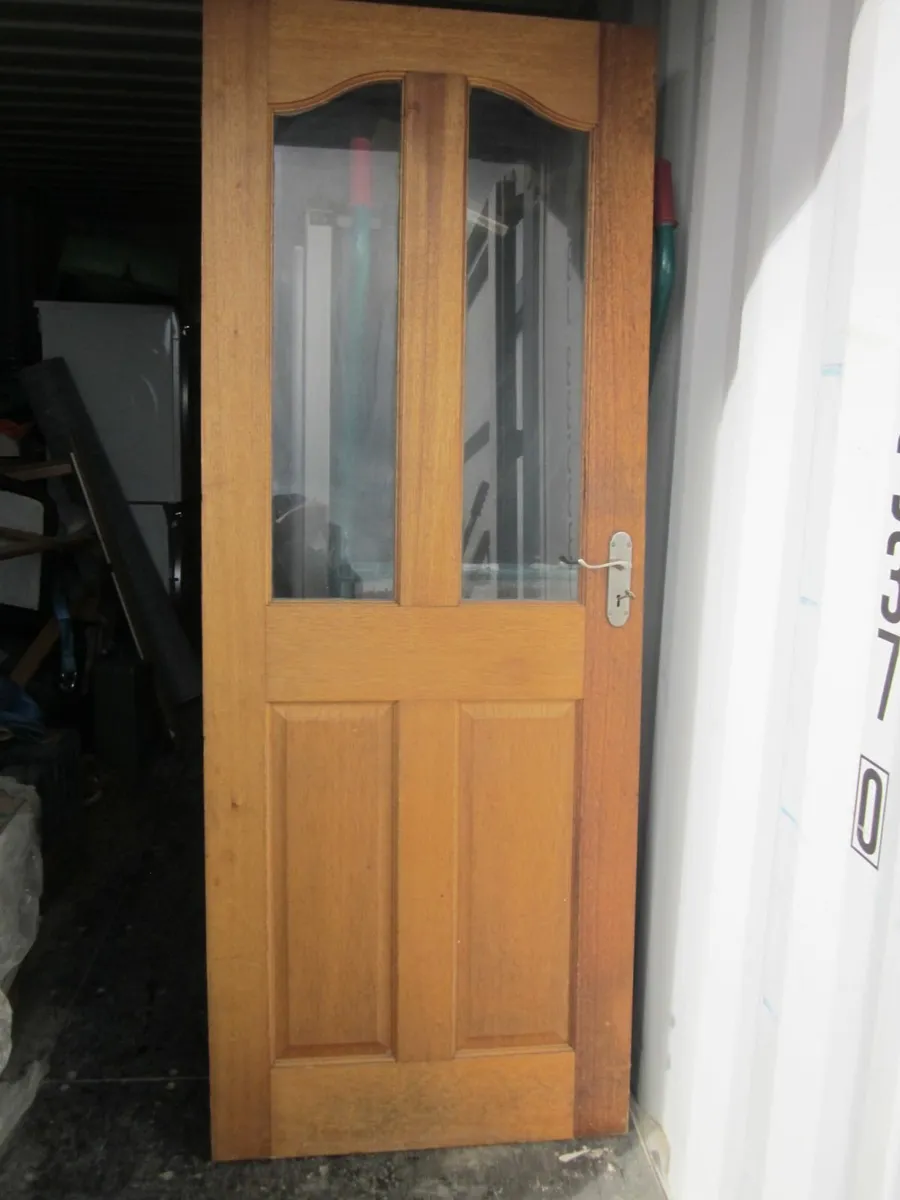 Hard Wood Interior  Half Glass Panel Doors X4 - Image 2