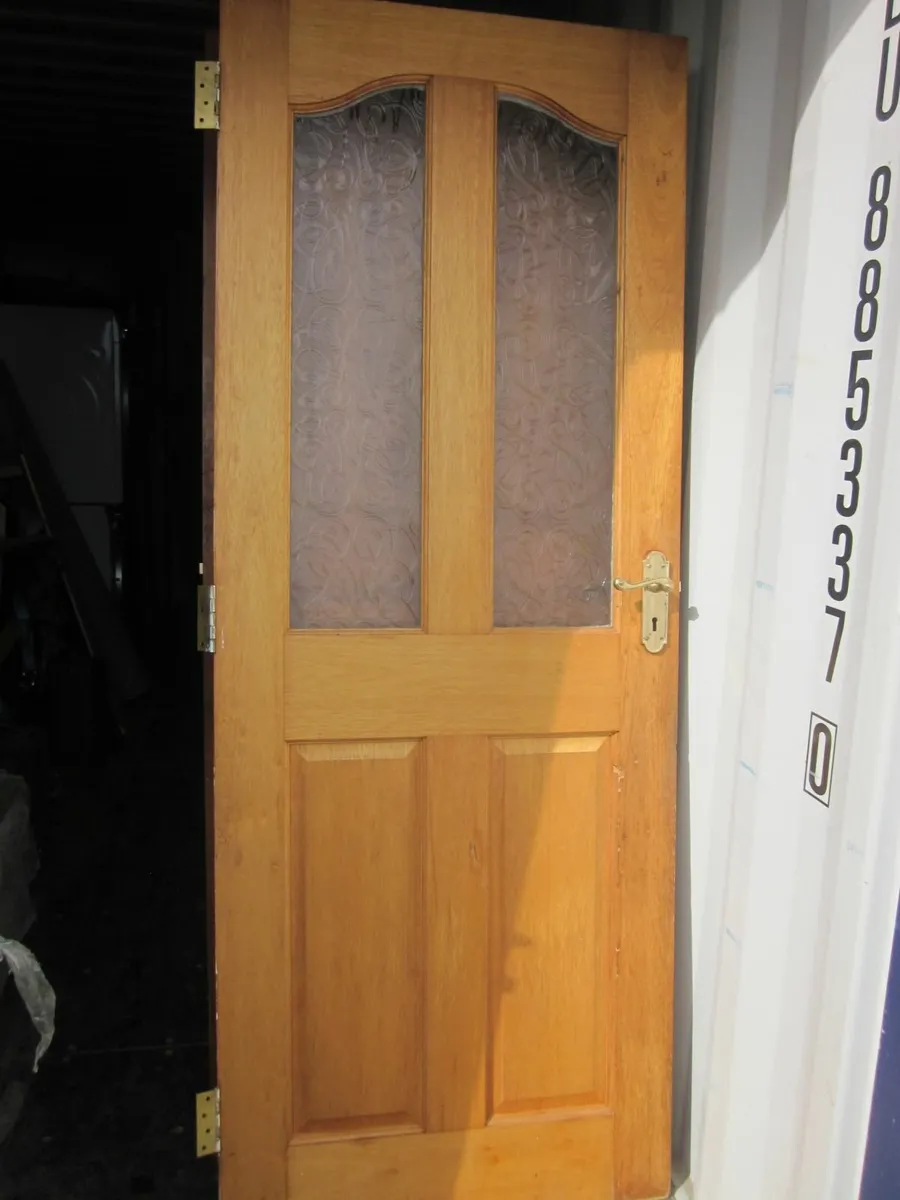 Hard Wood Interior  Half Glass Panel Doors X4 - Image 3