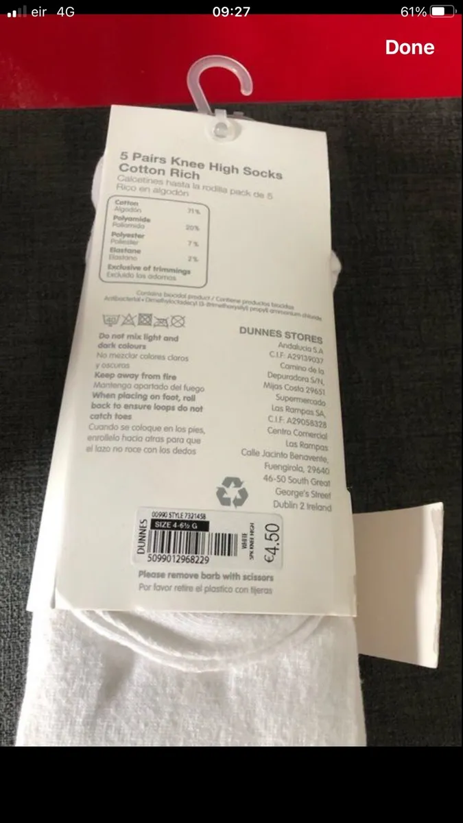 Girls BNWT long sockings size 4 / 6 1/2 €3 - Image 2