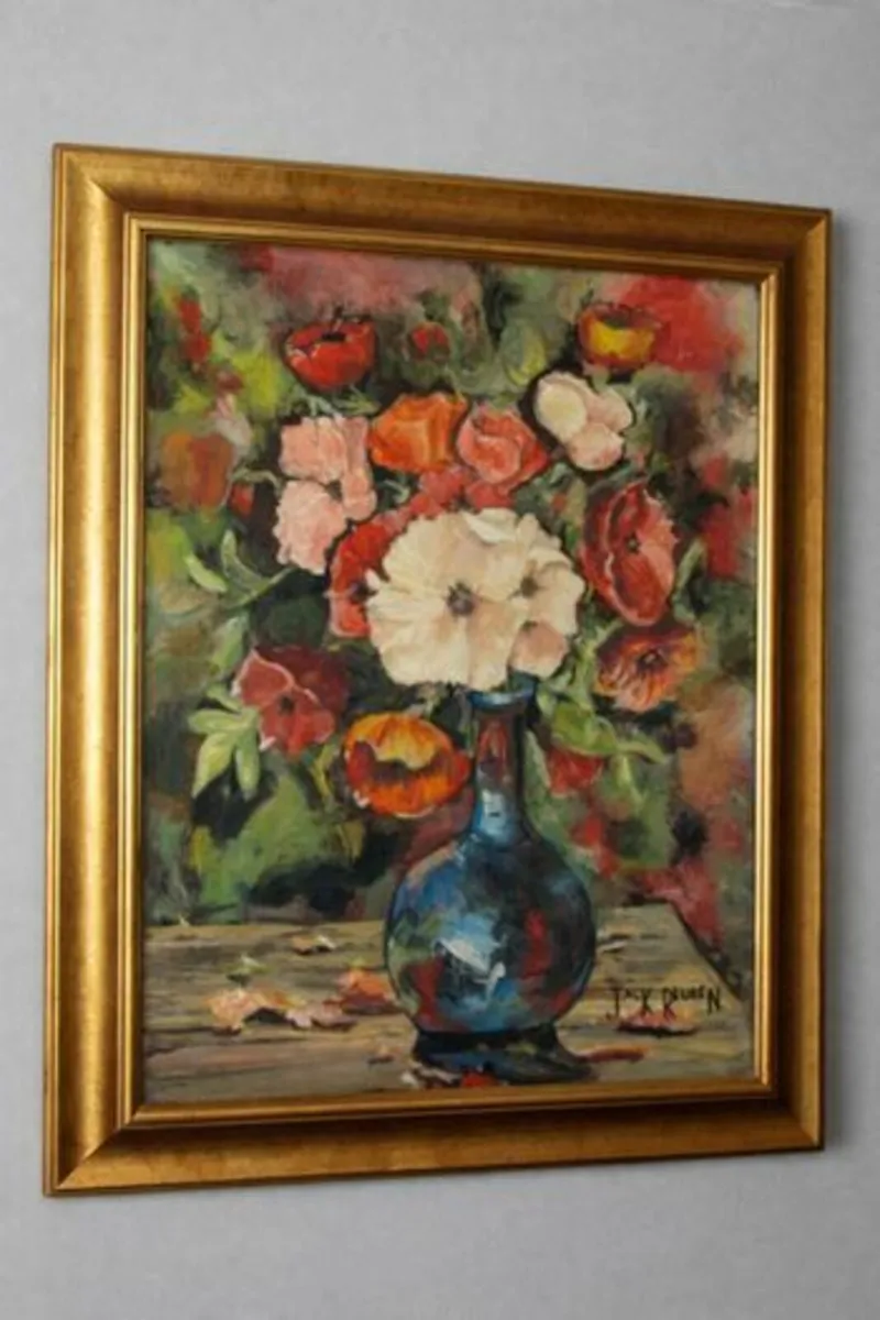 Original Oil Painting - Floral Still Life, Framed