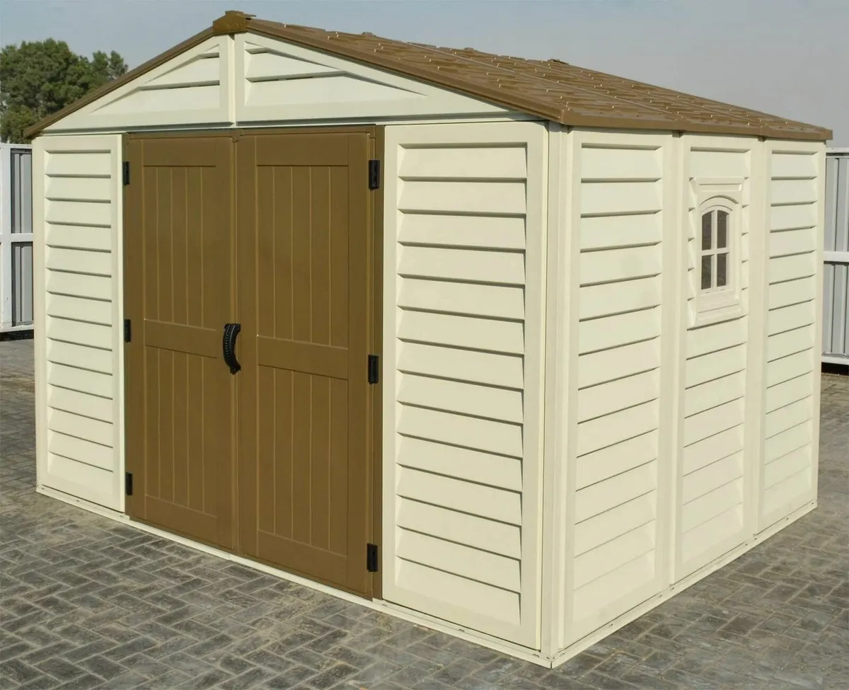 10×8 Duramax WoodBridge Plus Vinyl Plastic Sheds - Image 1