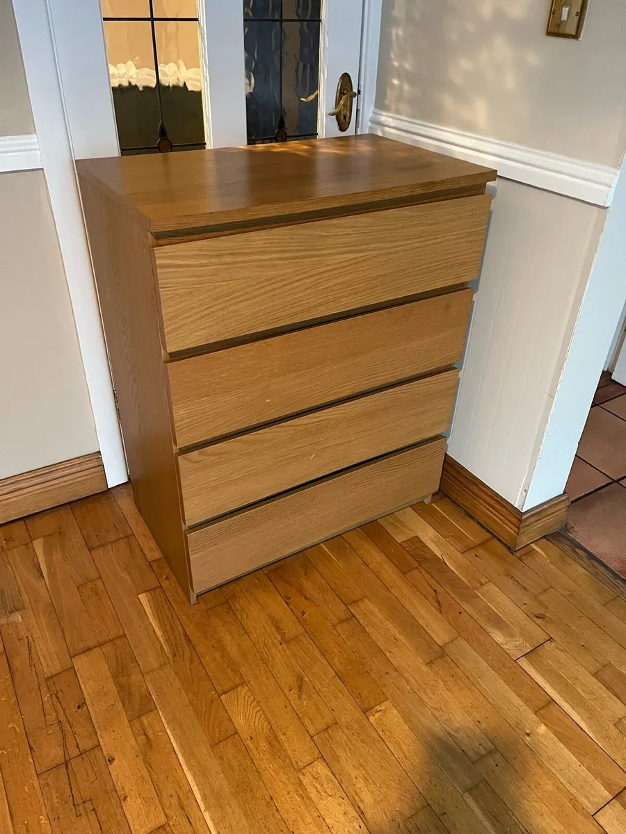 IKEA Malm 4 Drawer Oak Colour - Image 1