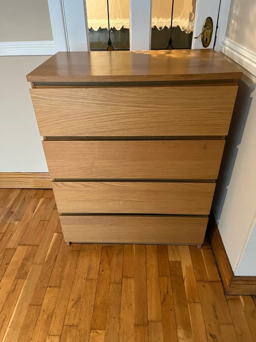 IKEA Malm 4 Drawer Oak Colour - Image 2