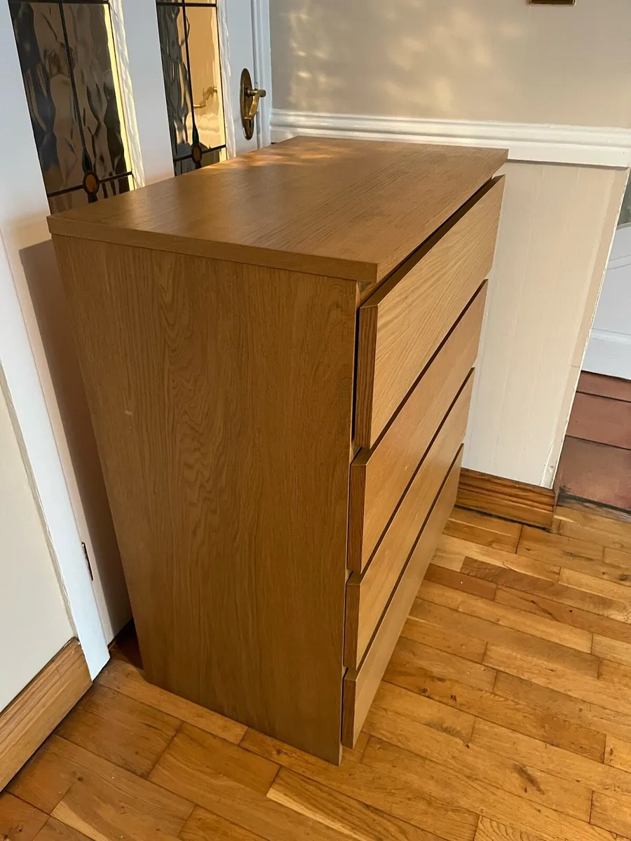 IKEA Malm 4 Drawer Oak Colour - Image 3
