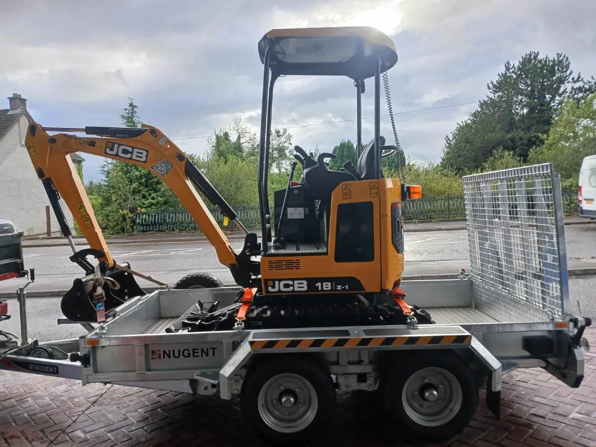 1.8 ton jcb digger 2025 &  nugent trailer  2025 - Image 4