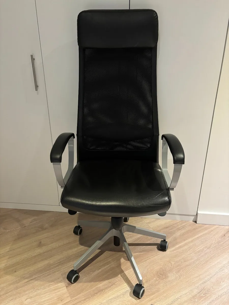 IKEA MARKUS Office Chair – Black Leather - Image 1