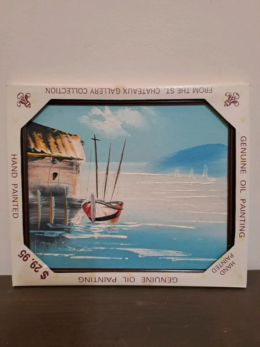 Free House and boat oil painting - Image 1
