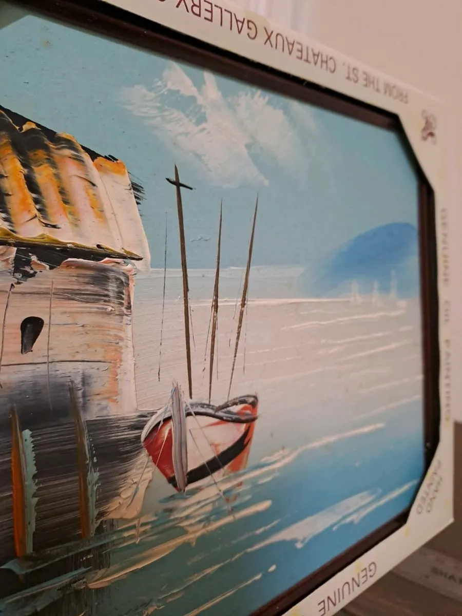 Free House and boat oil painting - Image 3
