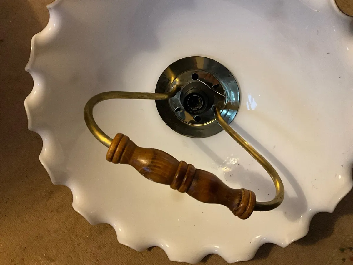 Vintage Floral Chandelier.Adjustable Brass Pendant - Image 4