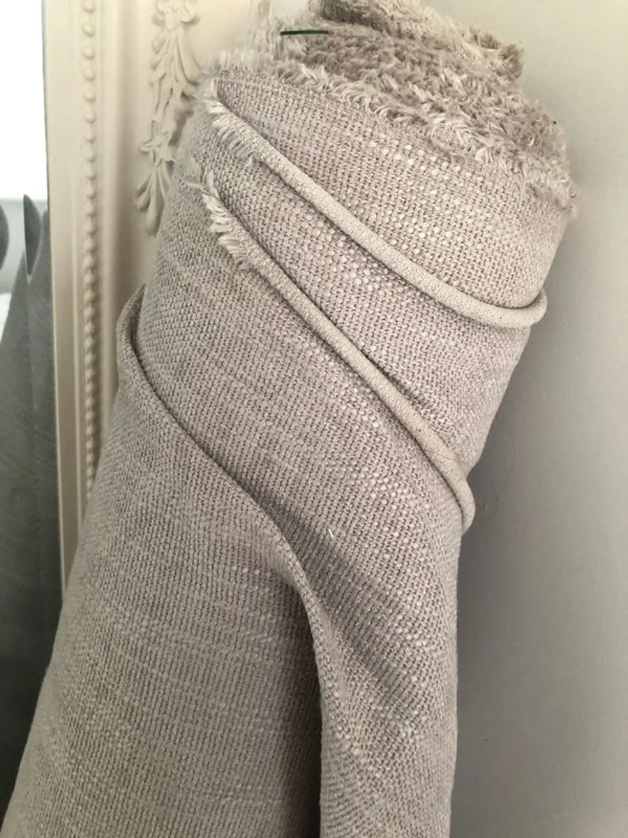 Quality curtain or upholstery material light taupe 13mtrs - Image 2