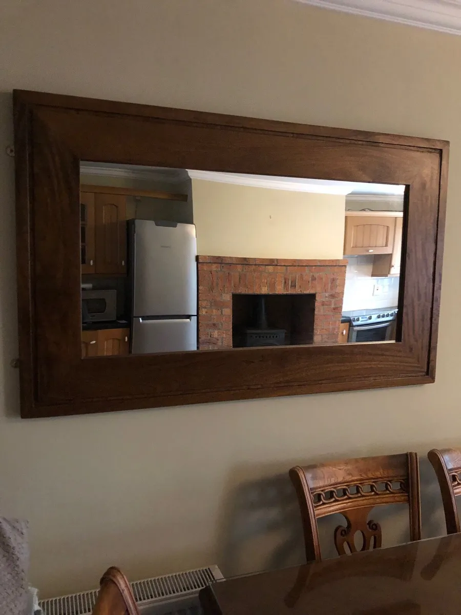 Large wooden frame mirror