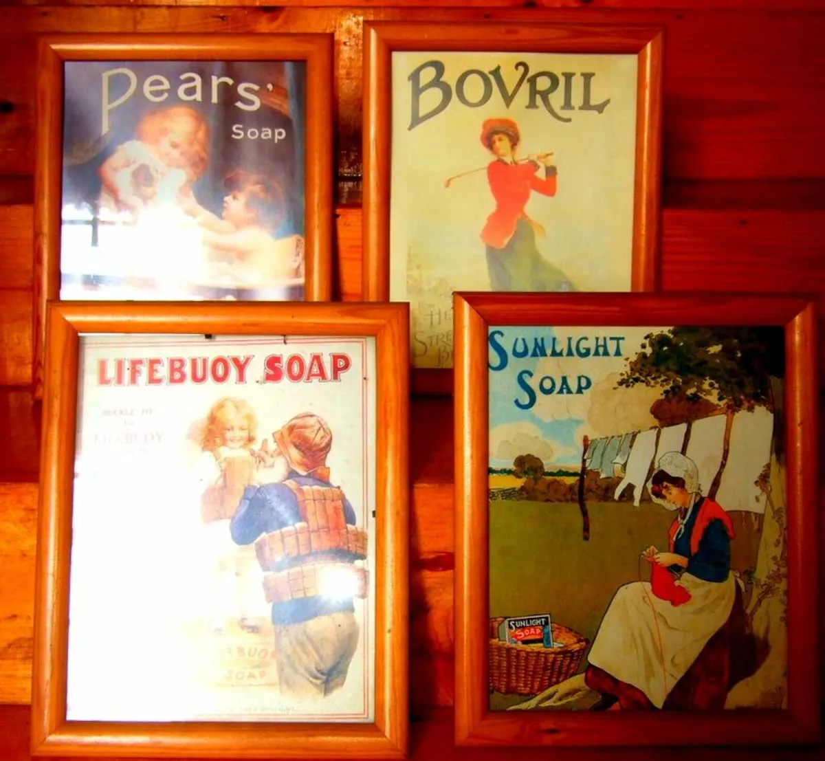 Vintage Set Of 4 Framed Advertising Prints - Image 4