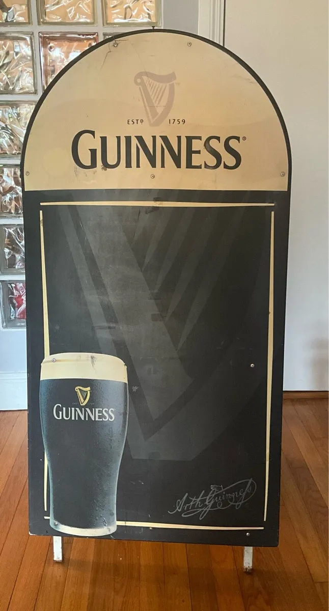Vintage Double Sided Metal Guinness Pavement Sign - Image 1