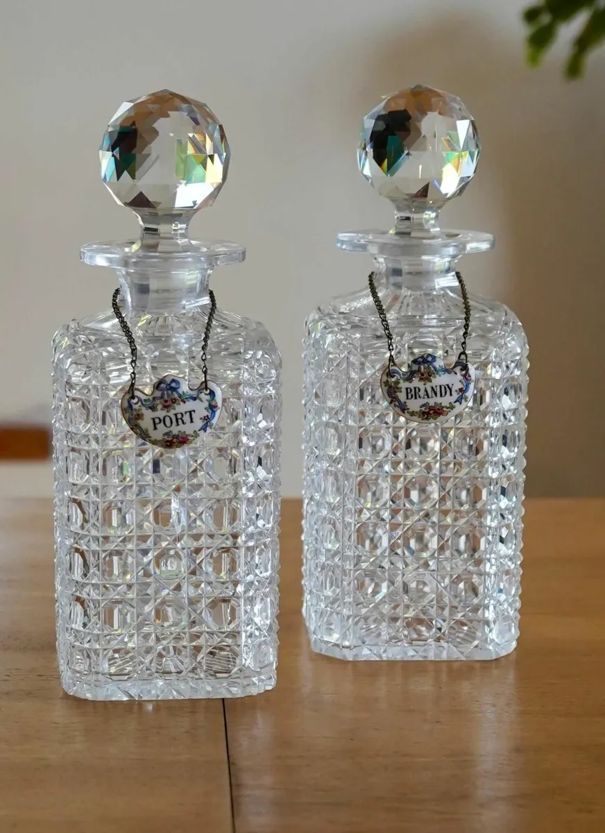 Victorian Decanters with labels