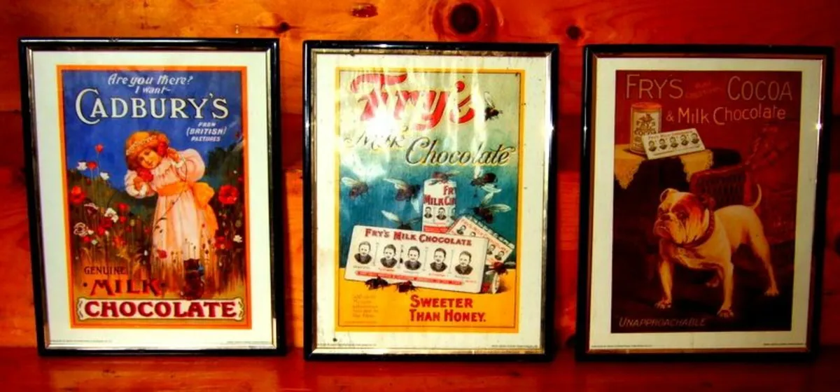 Vintage Trio Of Framed Chocolate Ad's - Image 3