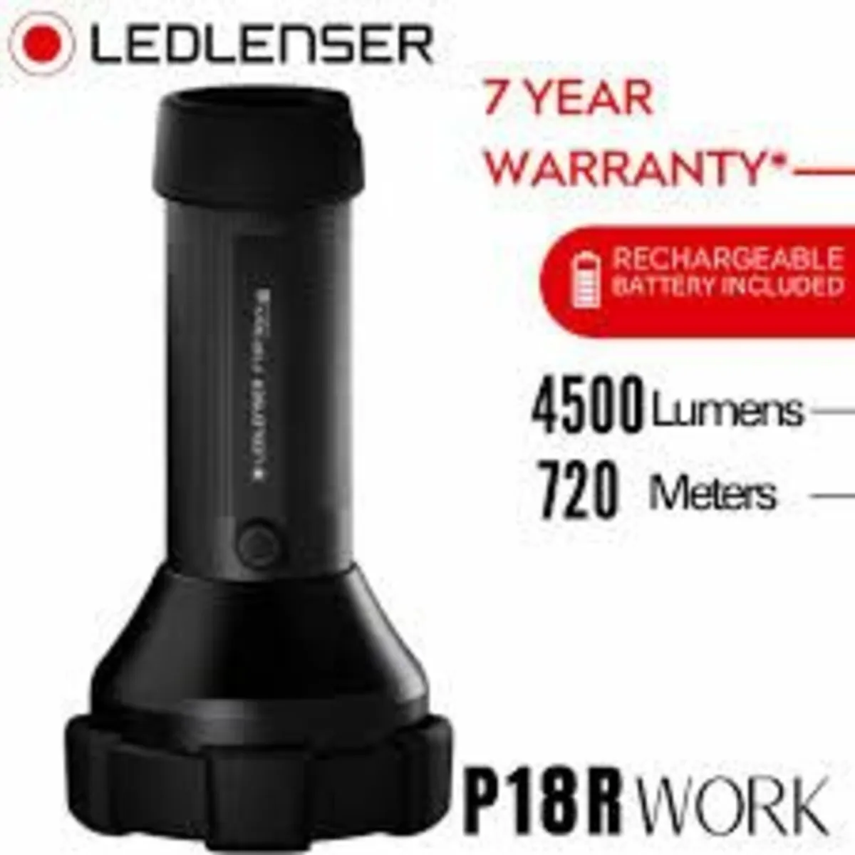 LEDLENSER P18R Work, ultra bright flashlight, NEW! - Image 4