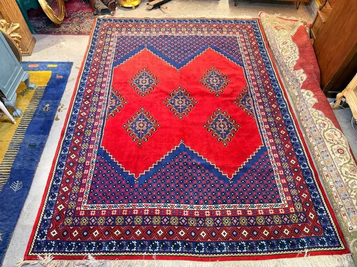Vintage Turkish Oushak Hand Knotted Rug - Image 1