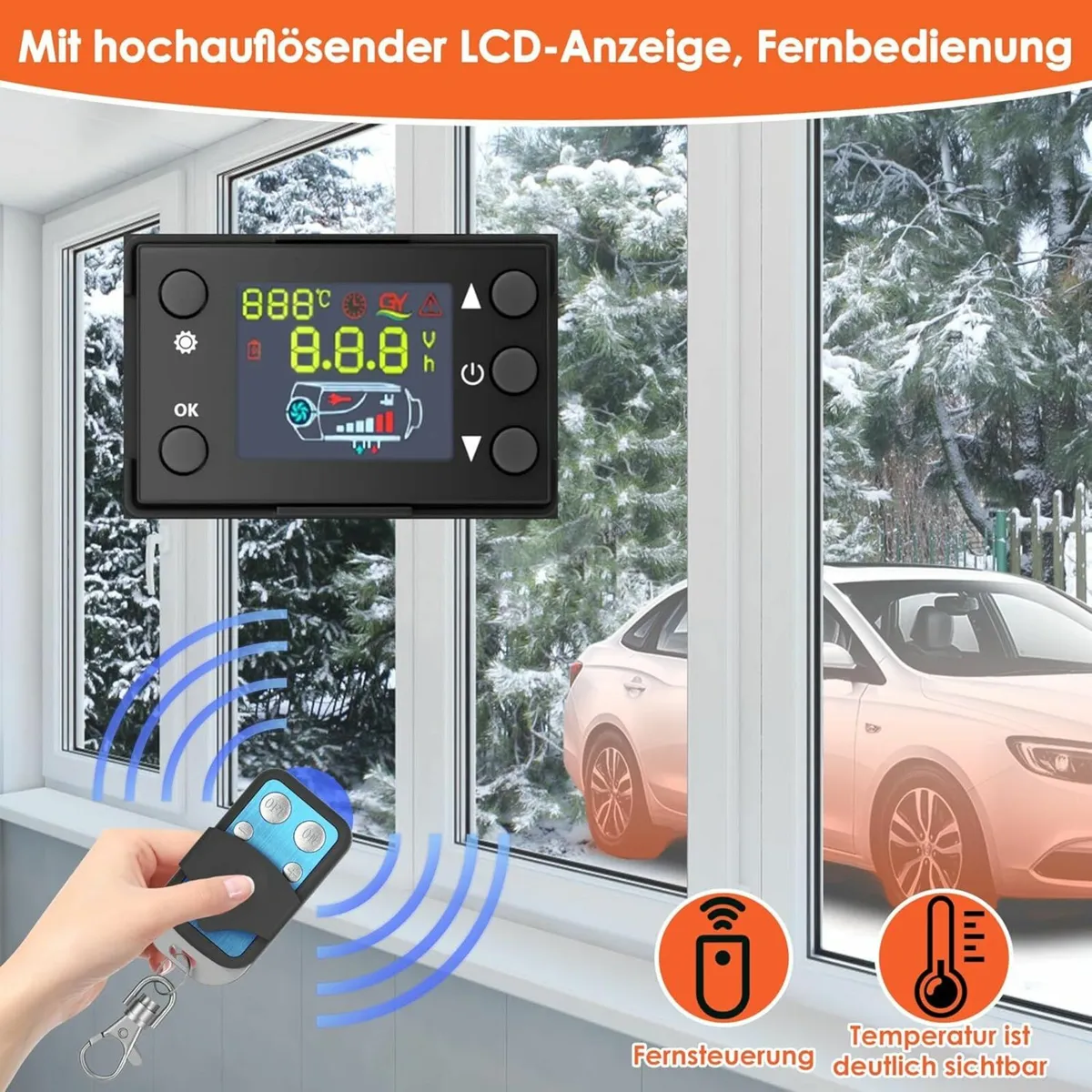 12 V 8 kW Diesel Heater, Remote, LCD - Image 4
