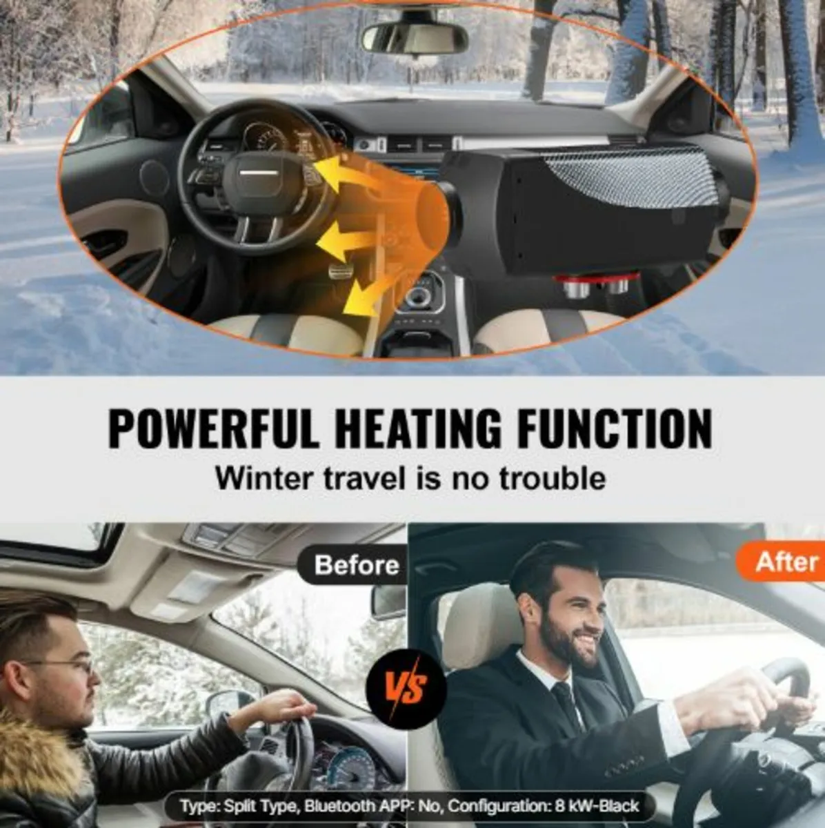 12V 5-8KW Diesel Air Heater with LCD Switch, - Image 2