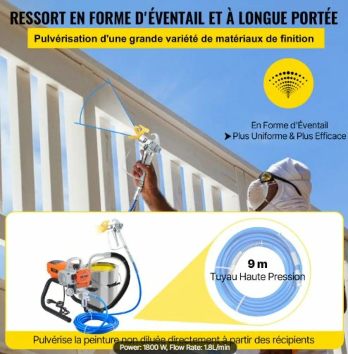 Pro Airless Wall Paint Sprayer, 1800W Electric - Image 4