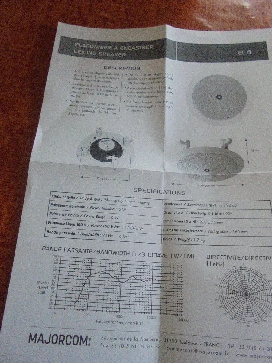 Majorcom EC6 Ceiling Speaker for Sale - Image 2
