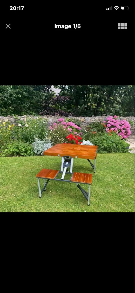 Portable Timber Picnic Table Unit - Image 1