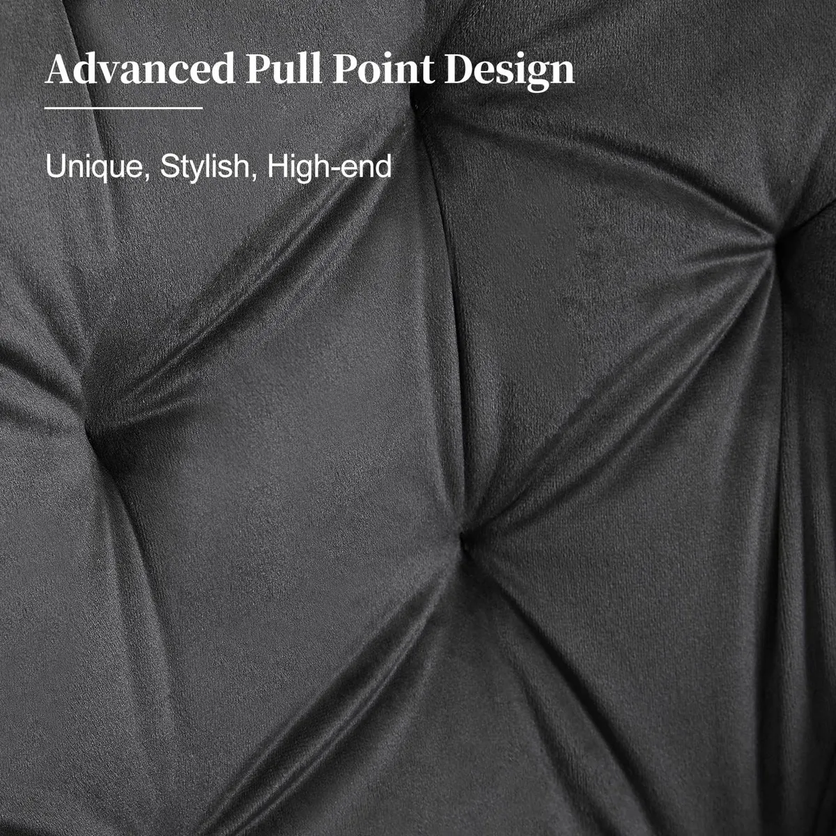 Bar Stools Set of 2 Grey Velvet Upholstered Chair - Image 4