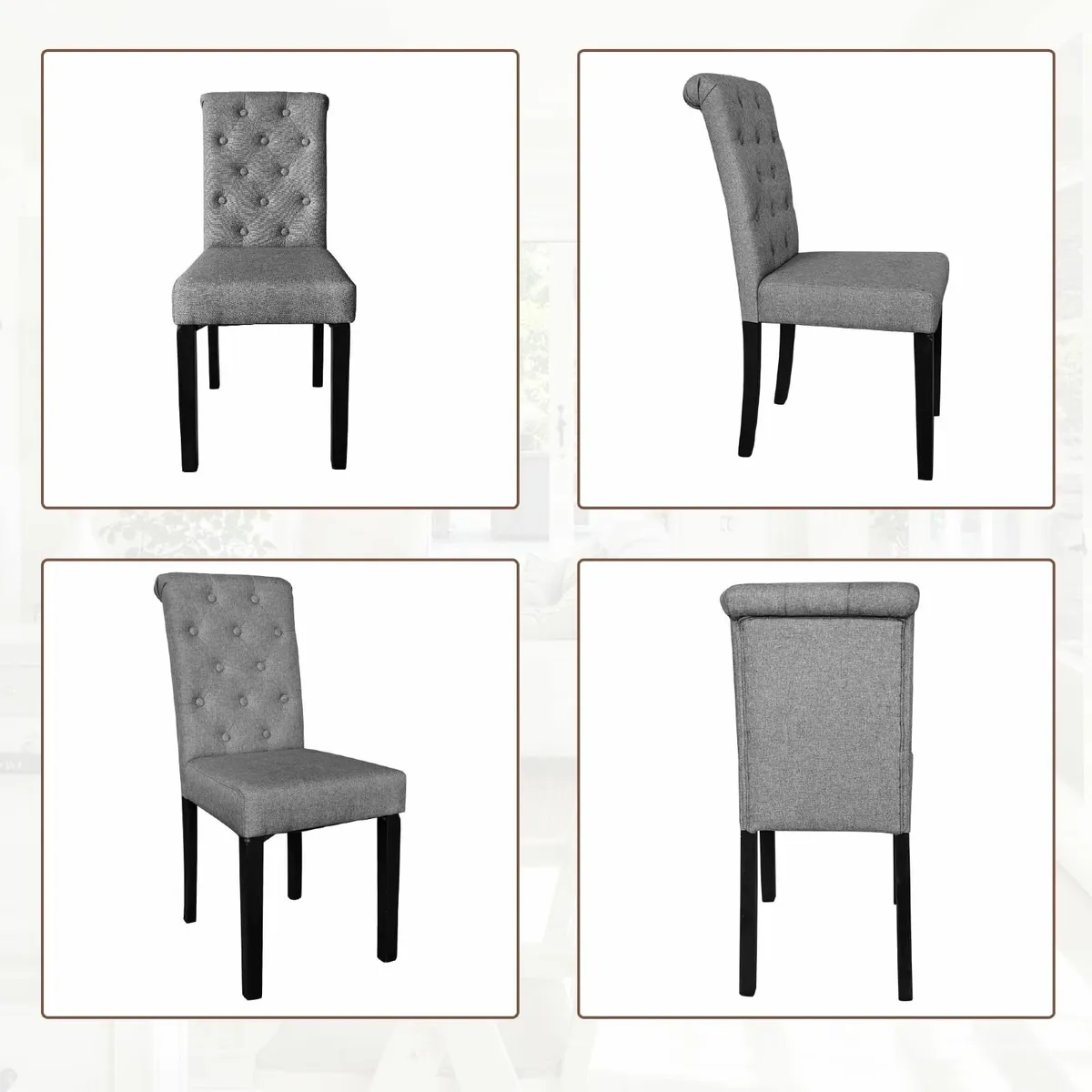 Dining Chairs set of 4, Upholstered High Back - Image 4