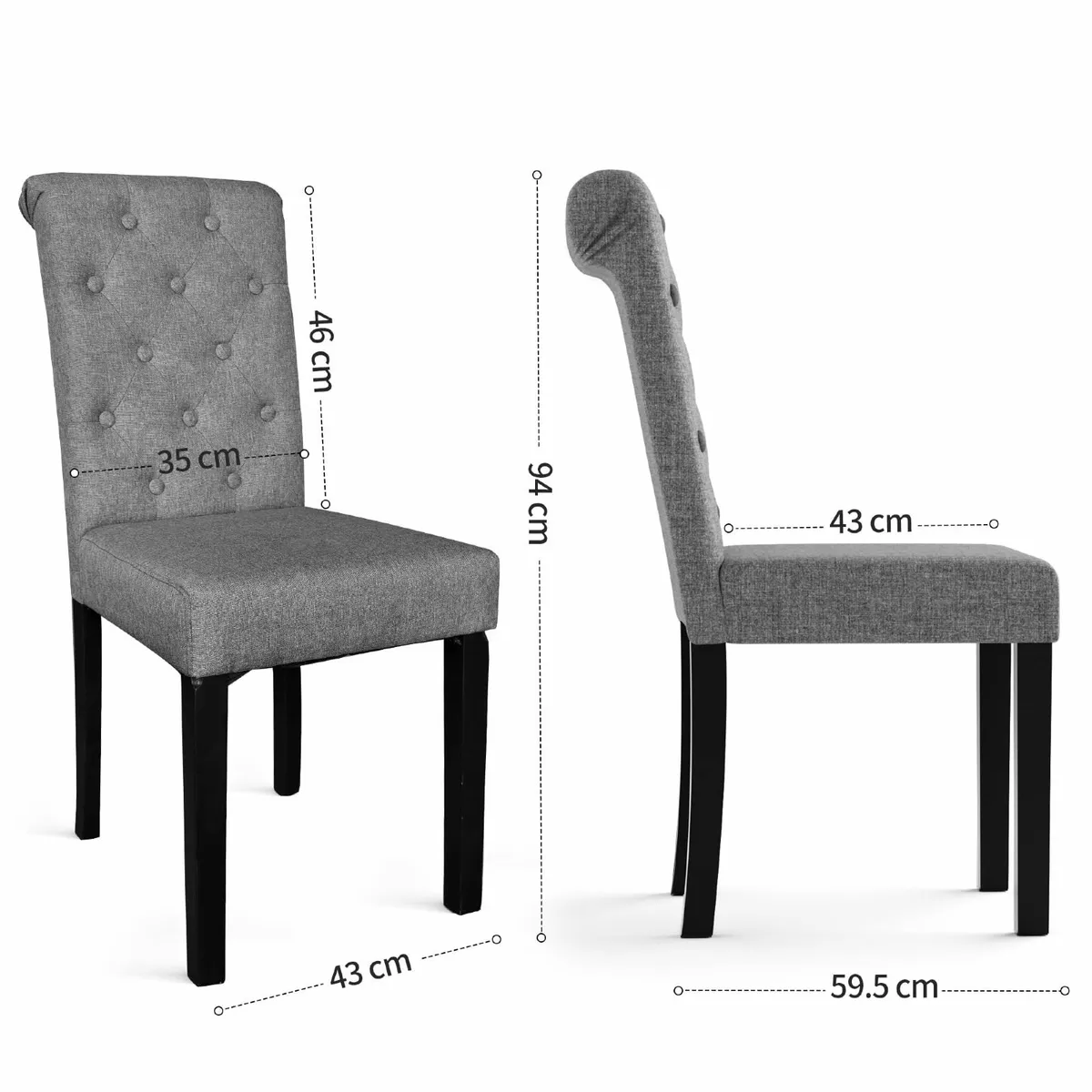 Dining Chairs set of 4, Upholstered High Back - Image 2