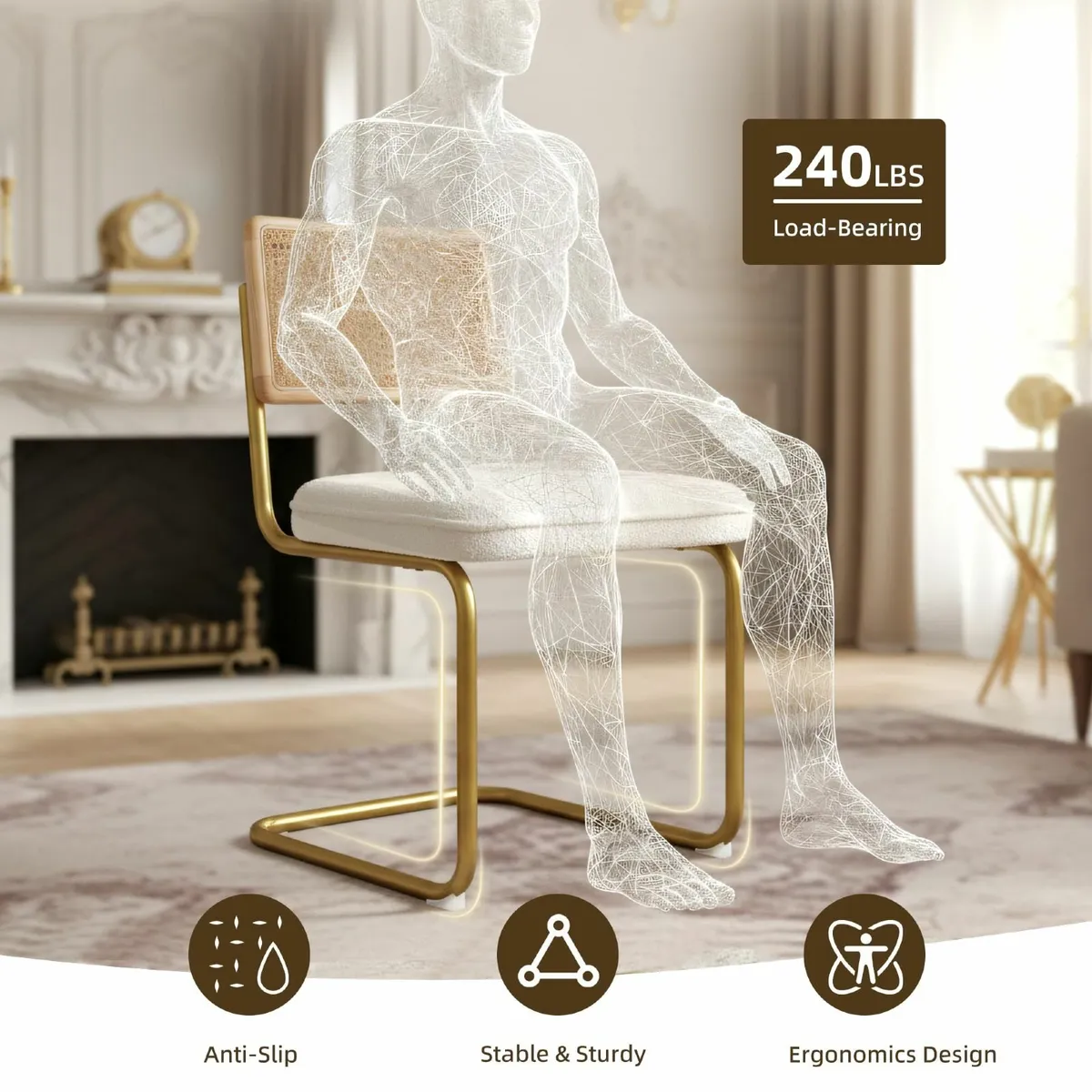 Dining Chairs Set of 2 Modern Kitchen Side Chair - Image 4