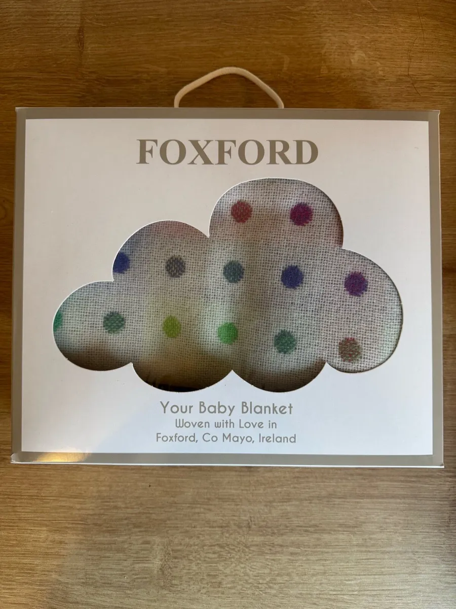 Foxford Rainbow Spot Lambswool Baby Blanket - Image 1