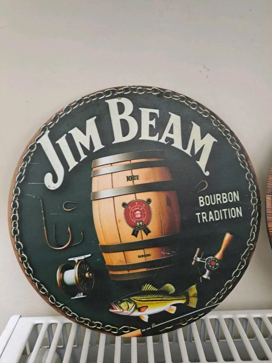 Jim Beam Bourbon Round Metal Signs - Image 2