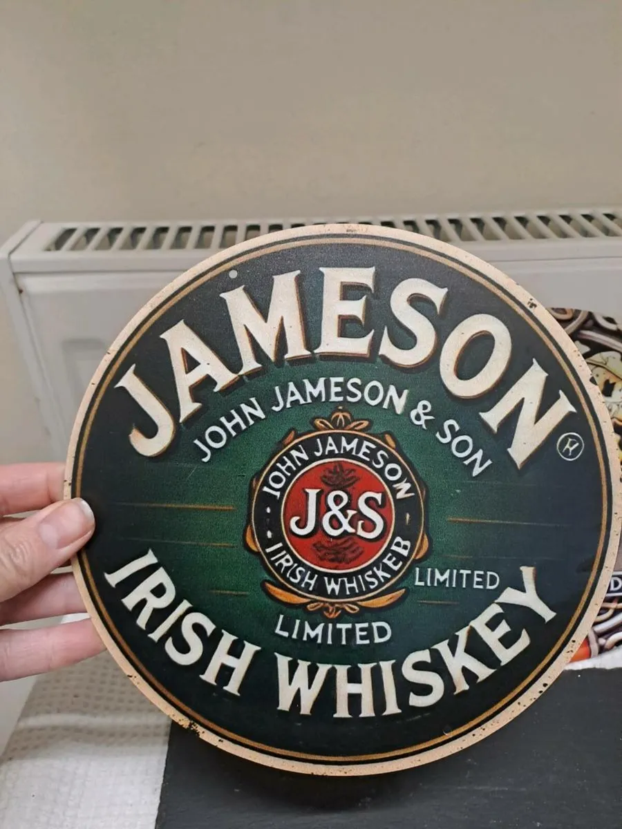 Jameson Irish Whiskey Round Metal Signs - Image 2
