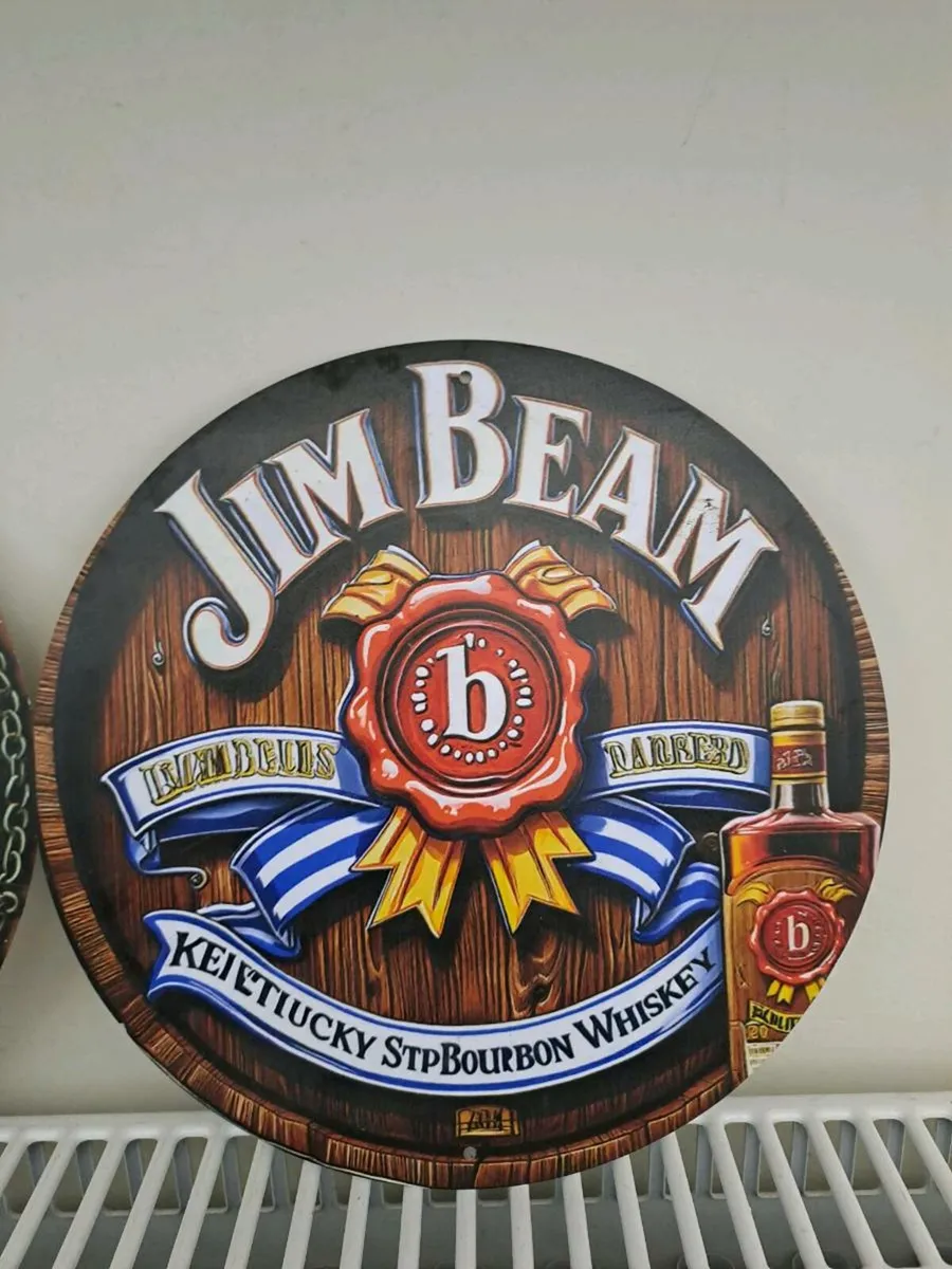 Jim Beam Bourbon Round Metal Signs - Image 3
