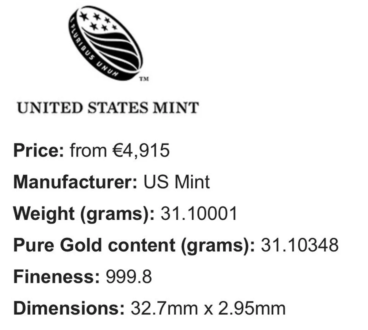 Pure gold coin 999.8 American Buffalo - Image 4